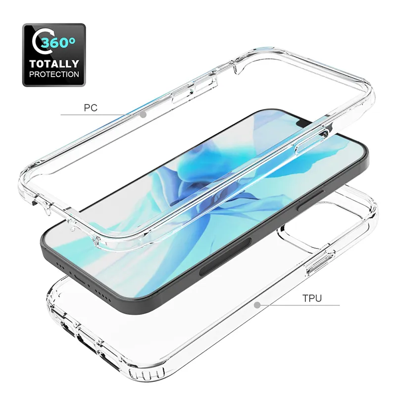 Shockproof Transparent Gradient Phone Cases For iPhone 13ProMax 13 XR XS Max X 7 8 Plus 12Pro 13Pro Hard PC Cover for 13