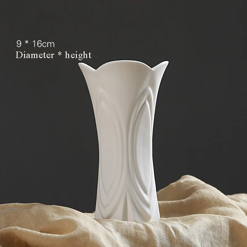Set di 2 vasi da fiori in ceramica, decorativi e beige, piccolo vaso in porcellana per fiori freschi e bouquet, decorazione per il soggiorno, il matrimonio, l'ufficio e la camera da letto