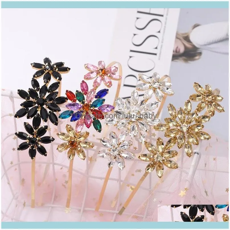 Girlgo Brand Fashion Fine Side Hairband For Women 2021 Trend Hair Accessories Super Flash Large Crystal Headbands Gift Clips &