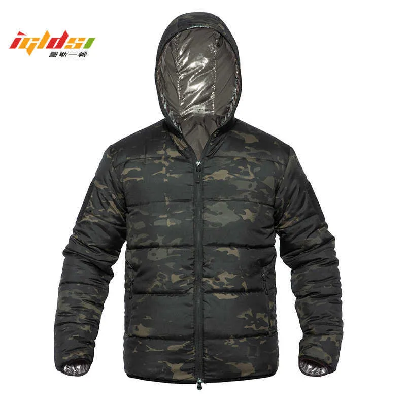 Men's Winter Down Jacket Cotton Parka Military Camouflage Spring Warm Thermal Hooded Male Winter Light Weight Jacket and Coat 211015