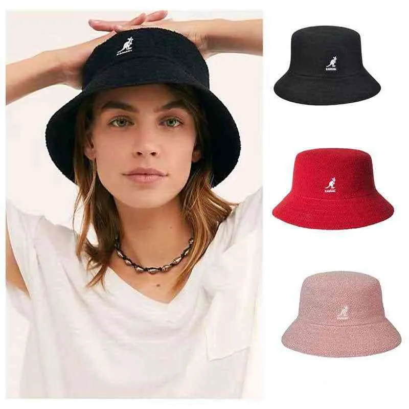 Fahsion di alta qualità uomo donna kangools secchiello in spugna asciugamano ricamo tessuto moda cappello a cilindro piatto berretto snapback