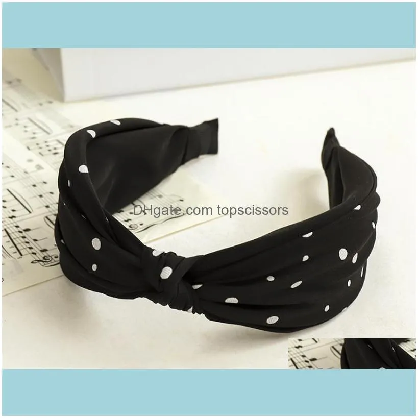 Teen Girls Outdoor Headdress Wide Knot Headband Dots Print Korean Style Women Hair Accessories Face Wash Head Band Adults Hoop1