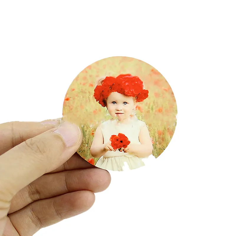 6CM Sublimation Blank Fridge Magnets Creative Round Heat Transfer MDF Magnetic Sticker Wooden Household Cup Mat DIY Gift