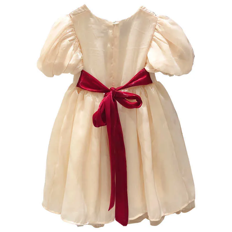 Девушка платье лето новая мода слоеная рукава бутик одежда пачка платье детские платья принцессы для девочек вечеринка день рождения костюм 7y q0716