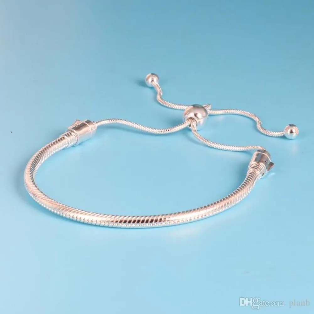 Authentic 925 Sterling Silver Hand rope Bracelets for  Adjustable size Women Wedding Gift Jewelry Bracelet with Original box