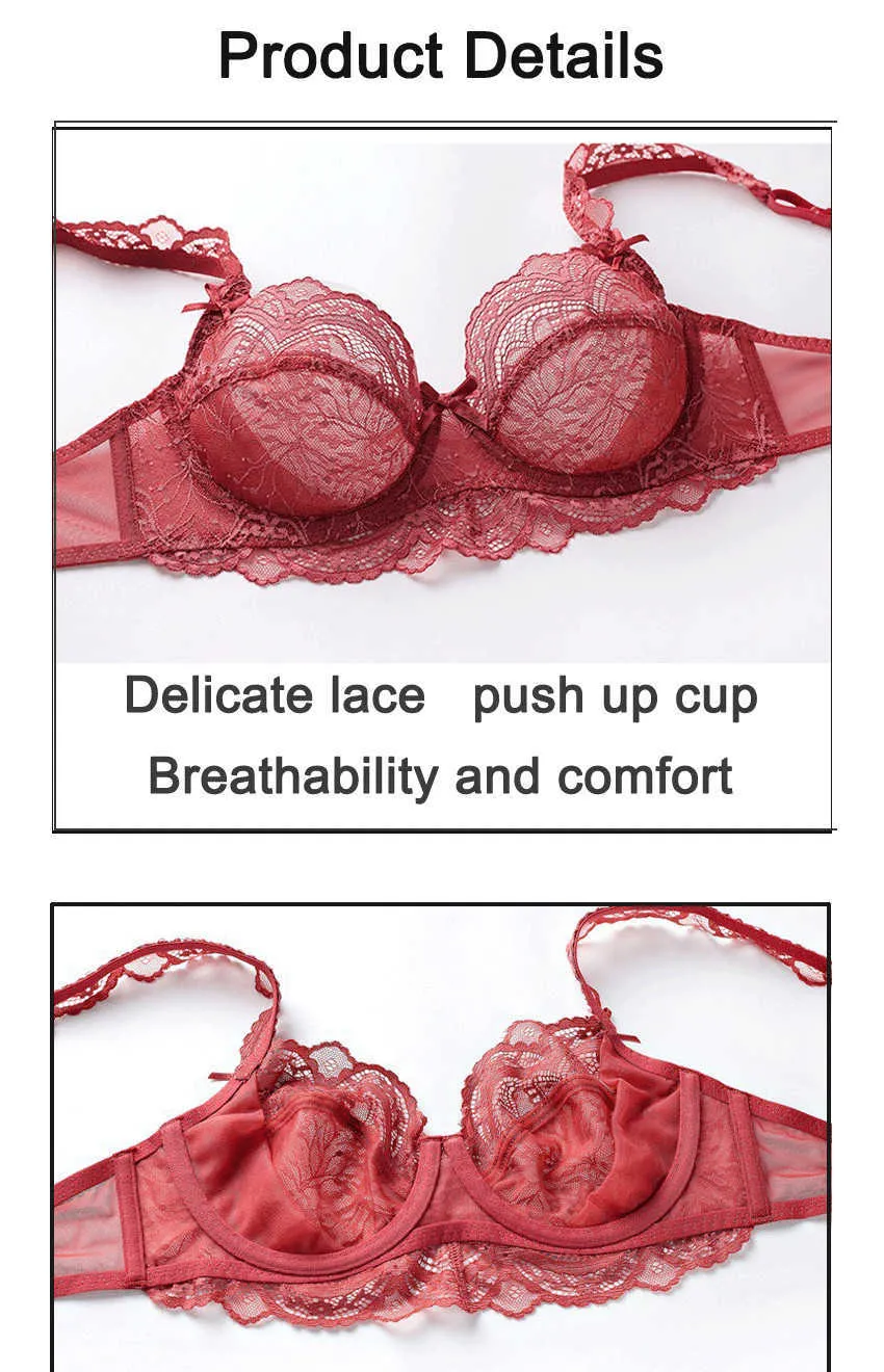 Bra And Panty Set Sexy Lace Transparent Underwear Plus Size Ultra Thin Women  Lingerie Brassieres A B C D E Cup 95C 95D Q0705 From Sihuai03, $10.64