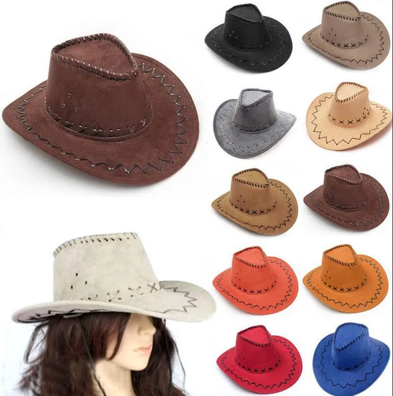 2021 Western Cowboy Mössor Män Kvinnor Barn Brim Caps Retro Sun Visor Knight Hat Cowgirl Brim Hattar