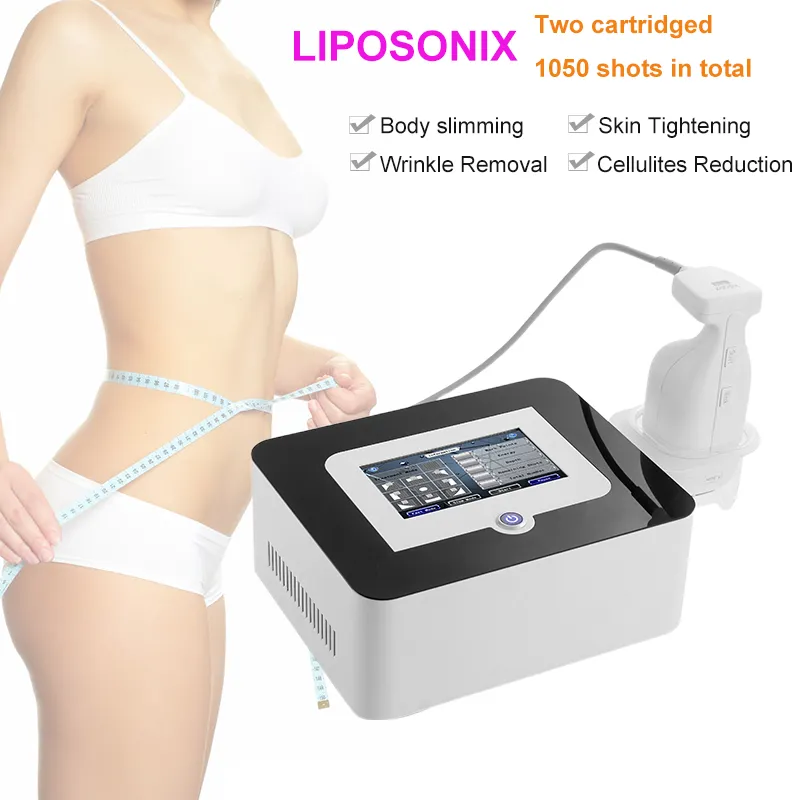 Liposonix CE Taşınabilir İnce Vücut Güzellik Ekipmanları 2 Kartuşlu Enjeksiyon Tedavisi Yok Liposunix Makinesi 0.8 cm1.3cm Ücretsiz Gönderi