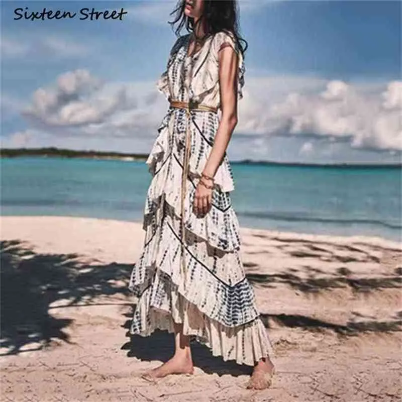 BOHOドレス女性夏のビーチVネックゴールドドットヴィンテージvestido女性のコング吹き路の高級パーティーマキシ衣服210603