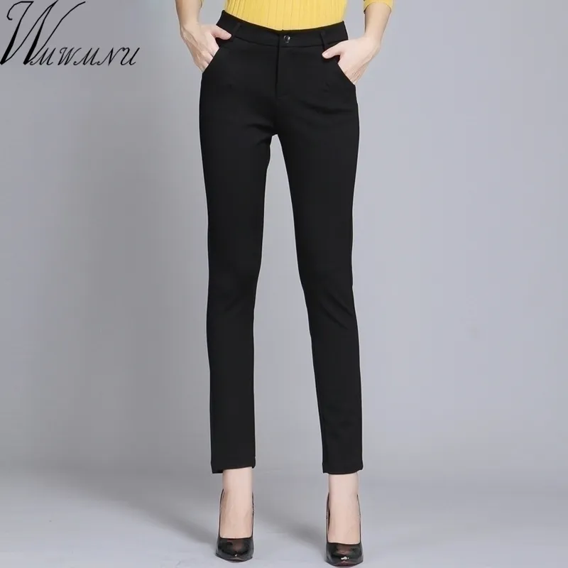 Womens Black Pencil Pants Slim Fit Work Wear For Casual Spring Plus Size  4XL Elastic Pantalones Bamboo Mujer Mujer 201118 From Dou04, $17.31