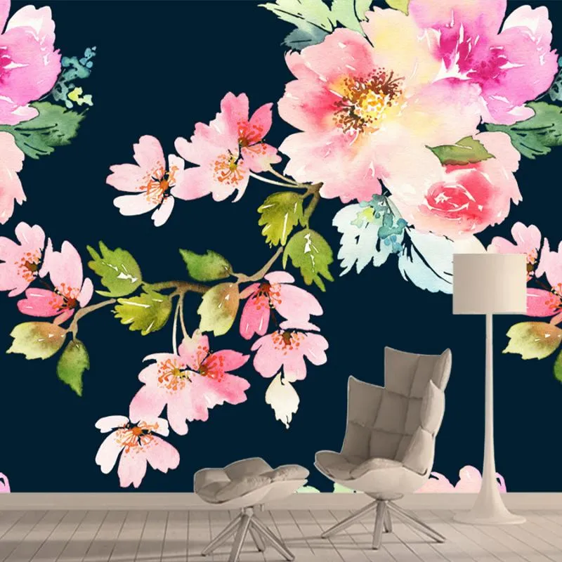 売れ筋 壁紙自然花の花3d Po壁紙の壁紙の壁紙の紙の紙家の装飾壁画の取り外し可能な壁画ロール 税込み Pelangi Sch Id