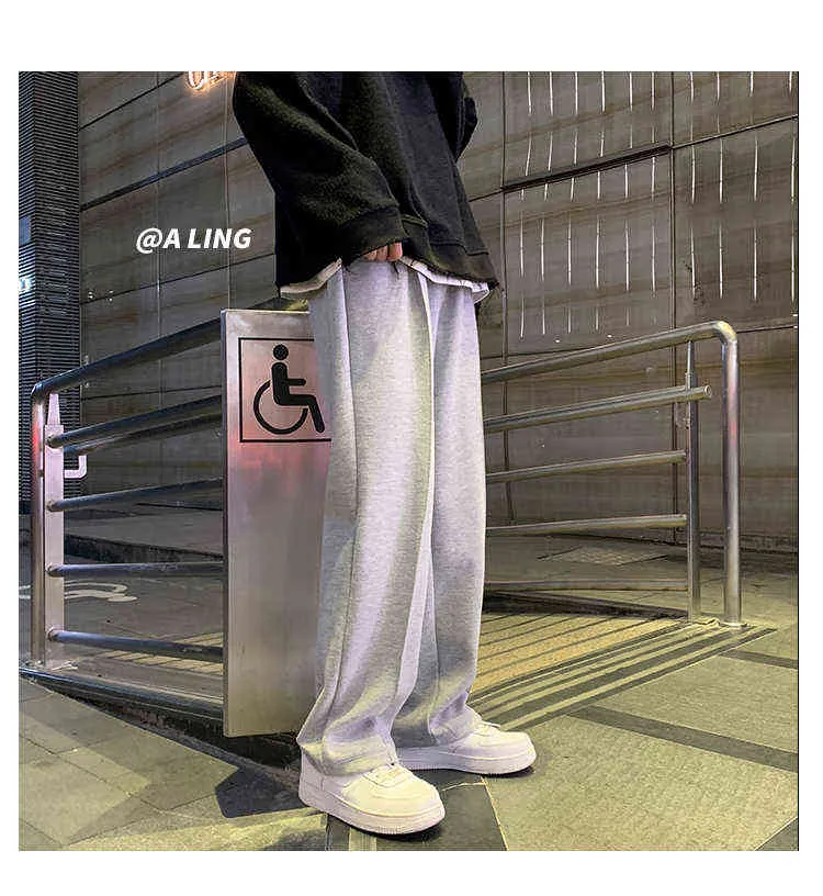 Sweatpants Men Straight Harem Pants Male Korean Man Loose Casual