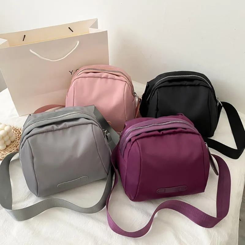 Sacs de soirée Simple Nylon femmes messager mode coquille femme couleur unie grande capacité multifonctionnel fourre-tout pochette de voyage sac à déjeuner