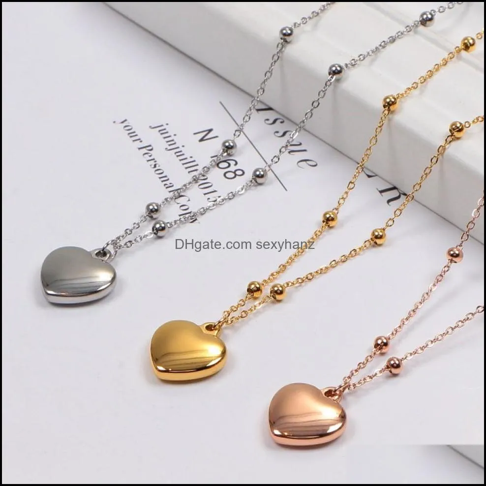 Pendentif Colliers Pendentifs Bijoux trois Nsional Love Collier Or Rose Chaîne Bijoux Couleur Rapide Anti Allergie Drop Delivery