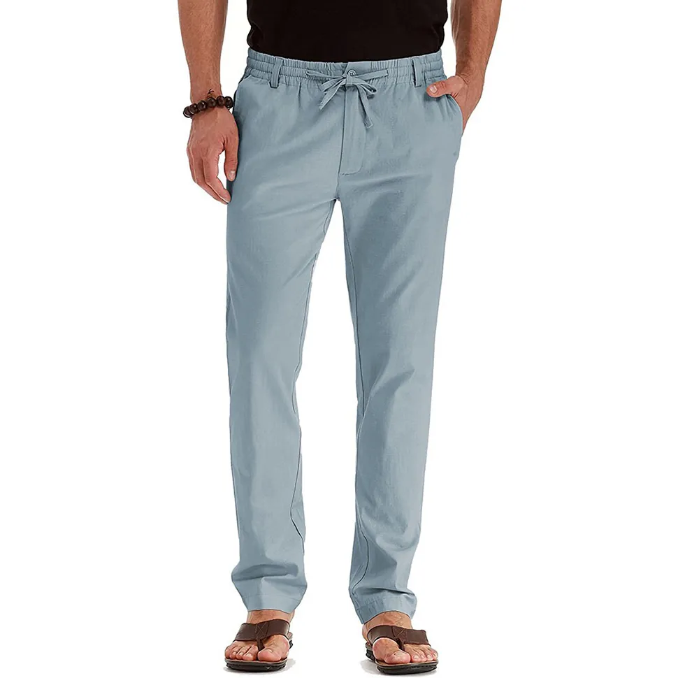 Men's casual pants with drawstring waist on sale