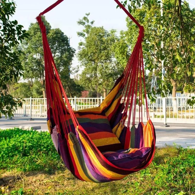 Uteservering Swing Chair Inomhus Rocking Stol Hängmatta Swing Seat Travel Camping Hammock Garden Häng Swinging