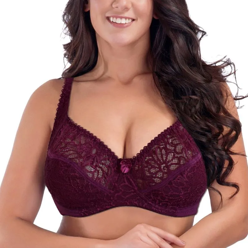 Bra for Womenのアンダーワイヤーの視点ブラジャーセクシーな女性の下着レースランジェリーブラジャーBHトッププラスサイズA B C D DD E Fカップ