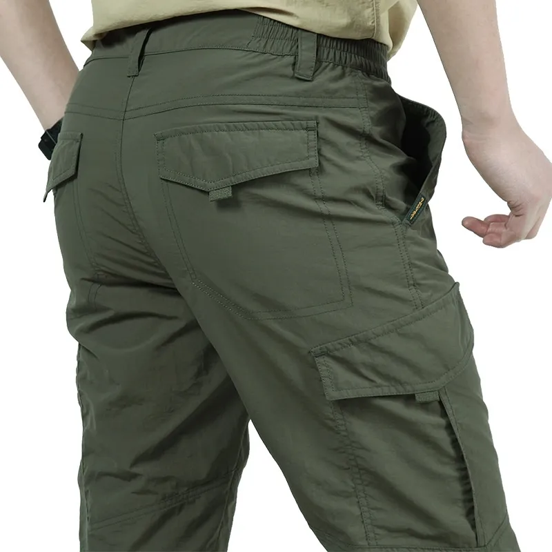 Pantaloni da uomo leggeri e traspiranti ad asciugatura rapida Pantaloni casual estivi stile militare Pantaloni cargo tattici Pantaloni impermeabili 210707