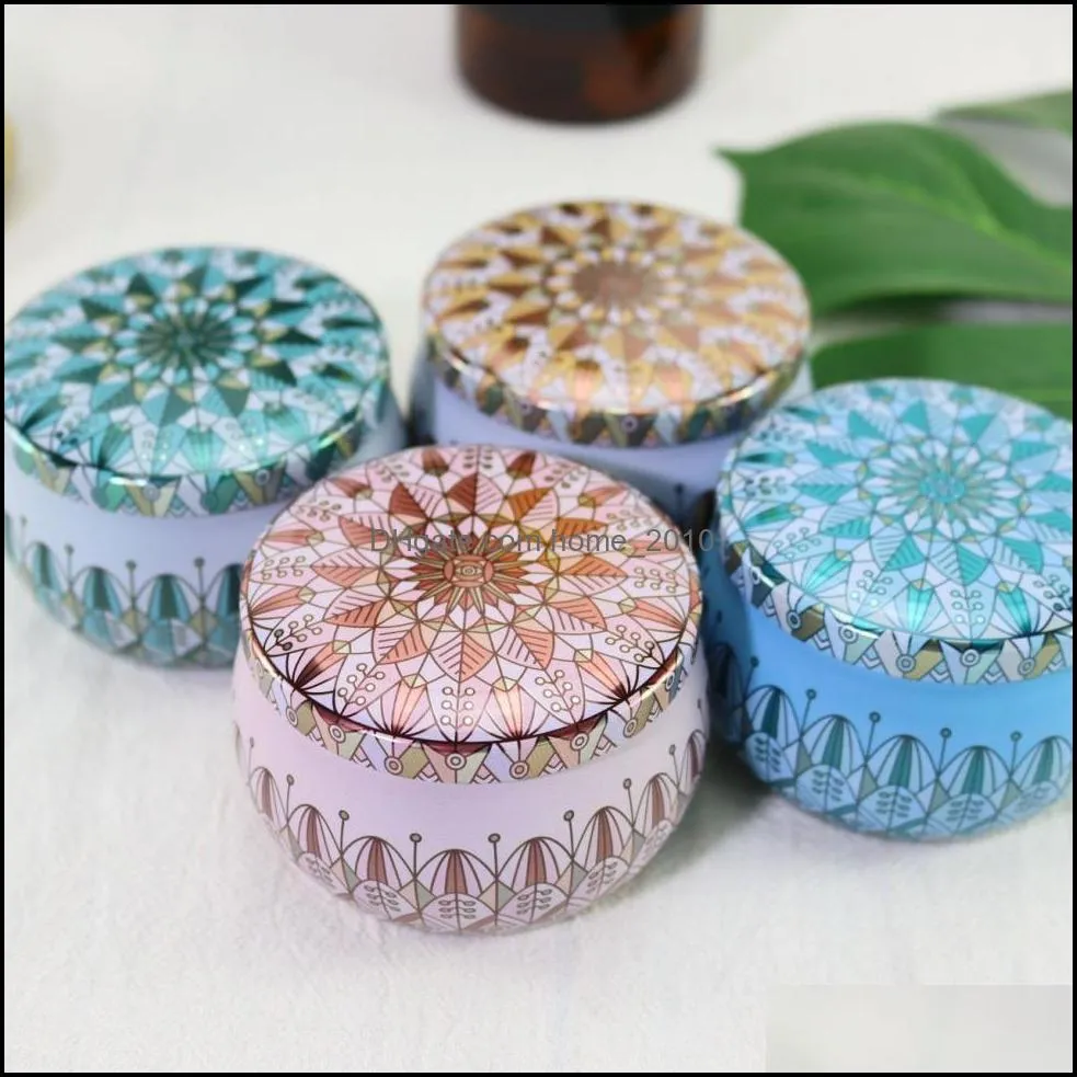 Scented Candle Jar Empty Metal Small Round Tin Box Tinplate DIY Handmade Candles Tea  Candy Chocolate Storage Boxes