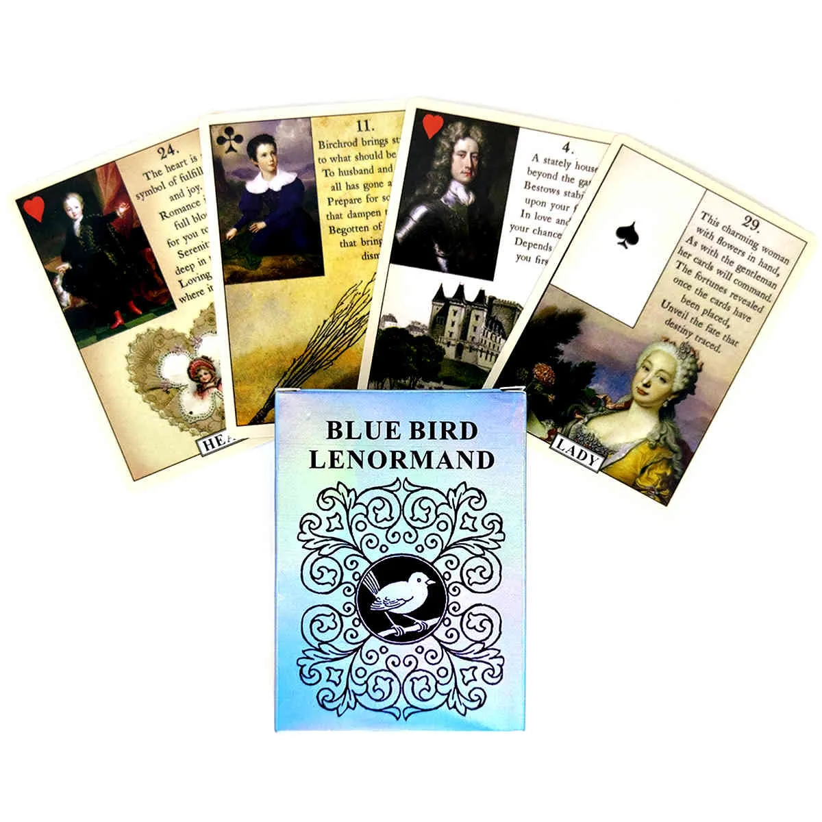 새로운 타로 카드 블루 버드 Lenormand 및 PDF 안내 점 갑판 엔터테인먼트 파티 보드 게임 38 PC / Box