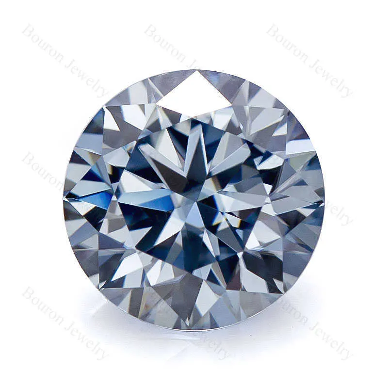 8mm lâche pierre précieuse bleu vif brillant rond synthétique Moissanite haut VVS1 fabricant professionnel disponible fabrication de bijoux H1015