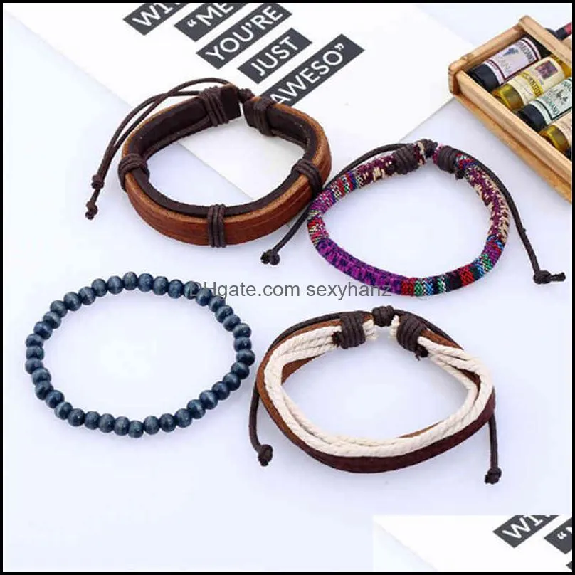 Bracelets bracelet men`s jewelry stable woven leather suit