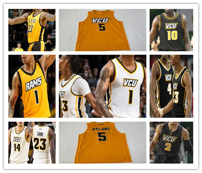 Custom College VCU Basketball Jerseys Vince Williams Jr. Adrian Baldwin Jr. KeShawn Curry Jayden Nunn Bones Hyland Hason Ward Mikeal Brown-Jones Jalen DeLoach 4XL