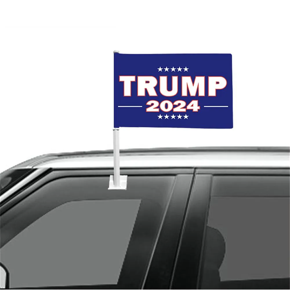 Hot Trump 2024 Bilfönster Flagga Presidentval Maga Hängande 45 * 30cm Banner Förvara Amerika Stor Trump Kampanjflagga