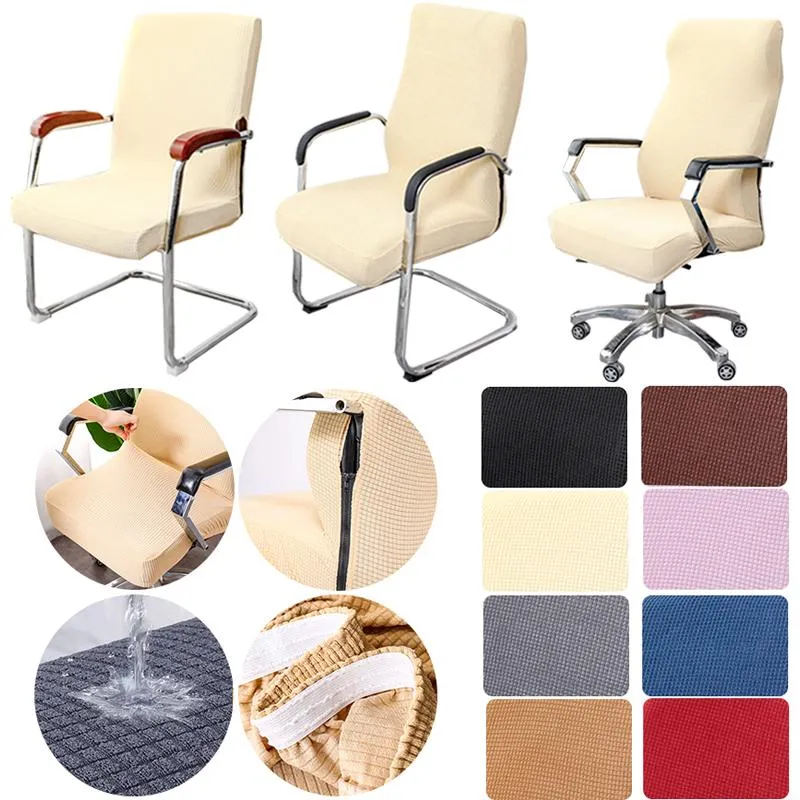 Housses de chaise Housse en polyester extensible Couleur unie étanche à l'eau pour bras Ordinateur de bureau Funda Sillon