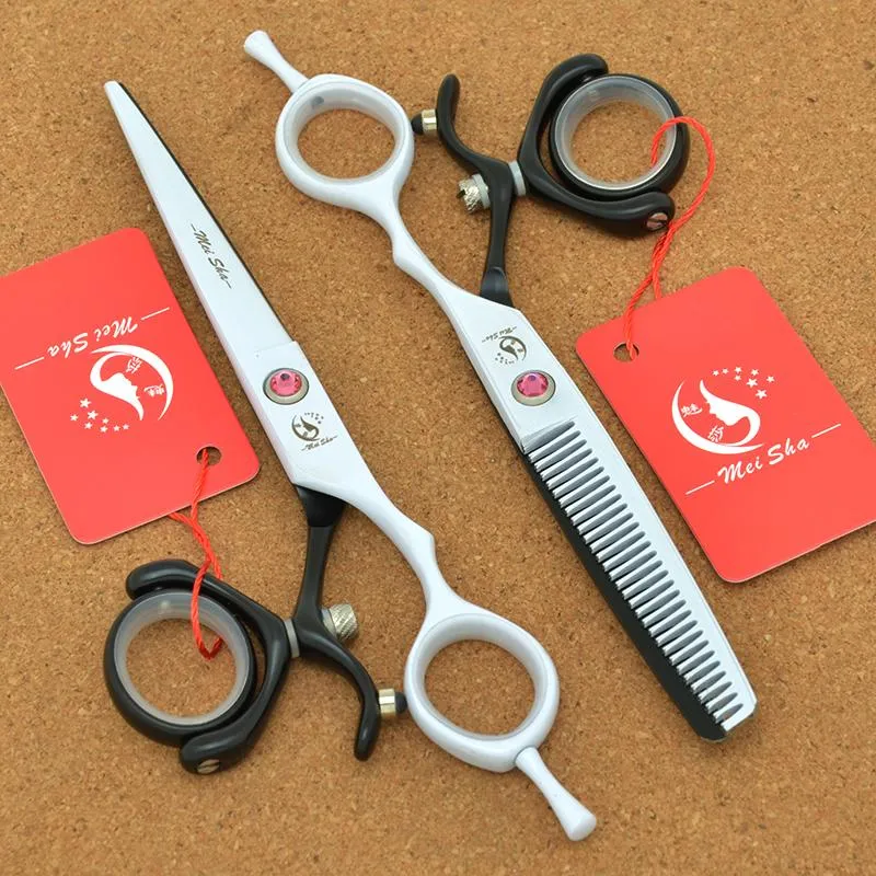 Tesoura de cabelo Meisha 6 polegadas giratória para corte de polegar ferramentas de estilo de desbaste tesoura de corte de cabelo de aço do Japão tesoura de corte de cabelo A0120A