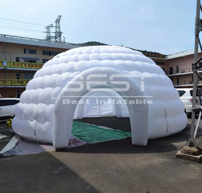 9m Gigante Inflável Branco Dome Big Slow Up Igloo Tent Publicidade