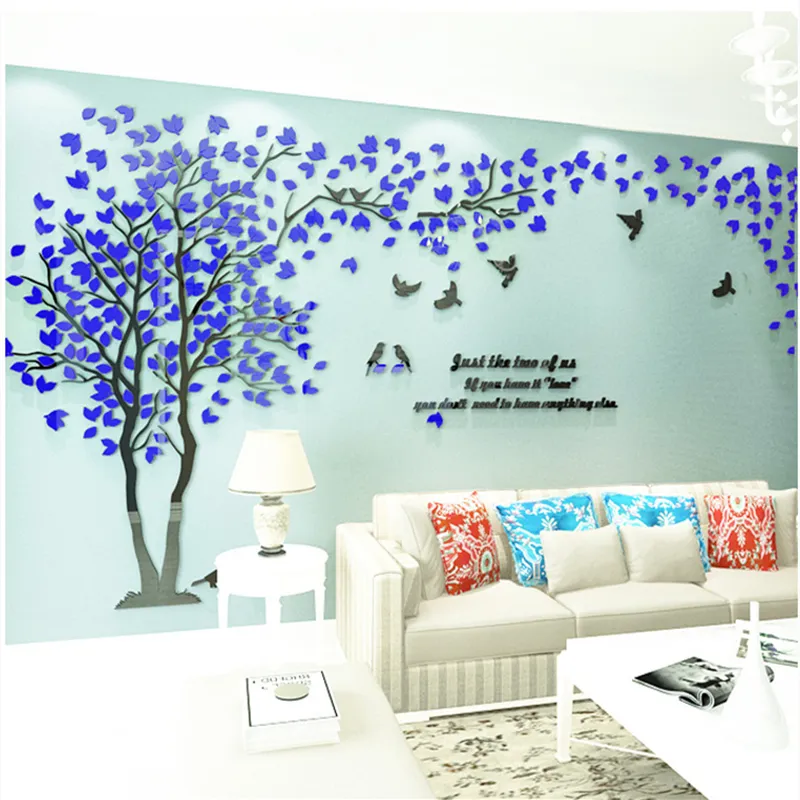 New Color Wall Sticker DIY Wallpaper Large Blossom Tree Wall Sticker Mural  Art Living Room Home Decor 3D Acrylic Tree Sticker For Wall Decor 210308  From Cong09, $13.79