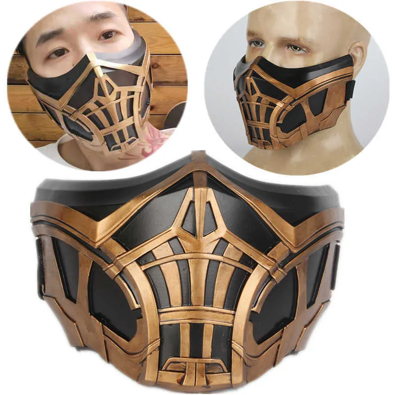 mortal kombat scorpion helmet Scorpion Mortal Kombat PVC Half Face Mask, Adult Film... From Musuo09,  $20.23