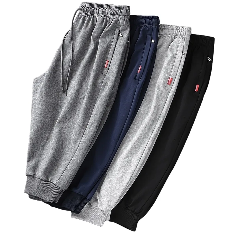 Poches zippées d'été Sweatshorts hommes vêtements de sport culottes courtes pantalons de jogging Capris mâle solide coton Shorts décontracté és grande taille 8XL 220315