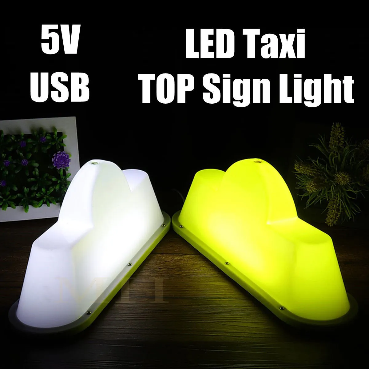 14.5 "DIY Decal LED Auto Stickers Power Decals Light Up Tip Taxi met duwschakelaar USB-cabine voor autostuurprogramma's