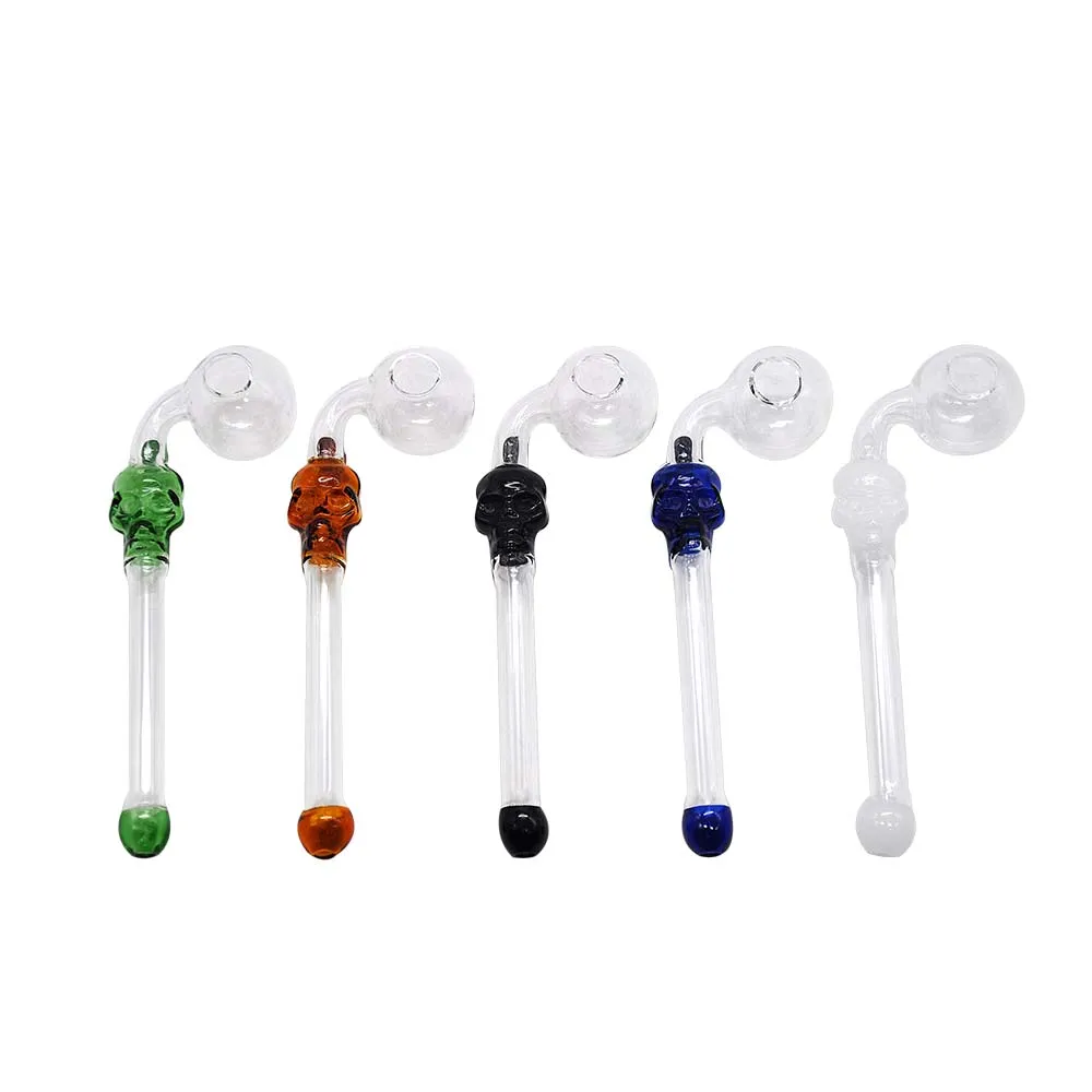 Tuyaux de brûleur à mazout en verre pour fumer Tuyau à main incurvé en pyrex coloré Tuyau à main pour eau Bongs Bubblers