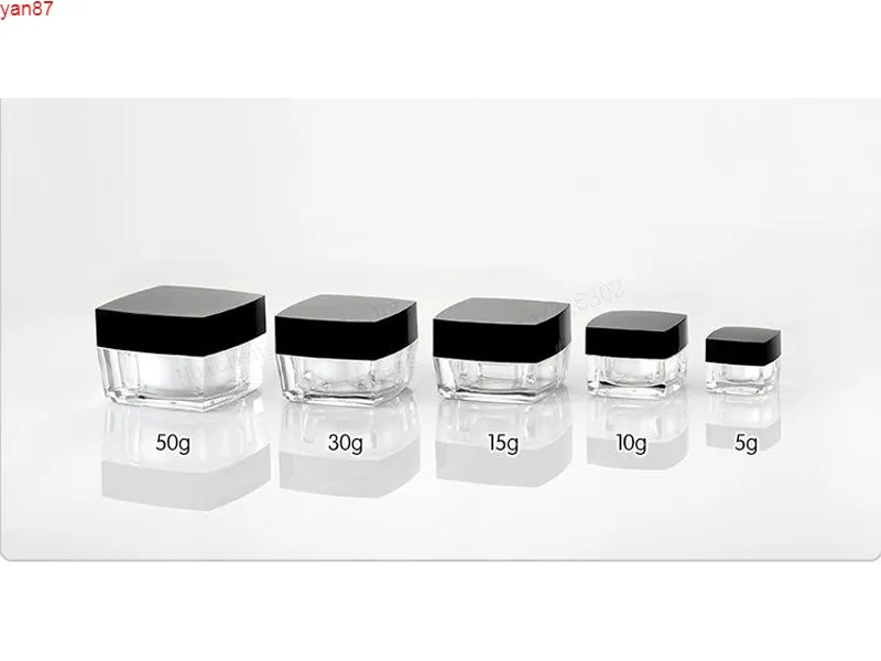 24 x 5g 10g 15g 30g 50g Tarro de crema acrílico vacío con tapas de plástico 5cc Contenedores de maquillaje cosméticocantidad de productos