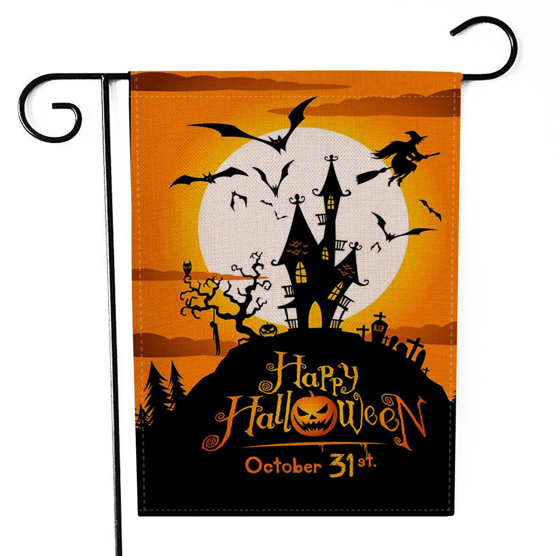 Halloween Linen Yard Garden Flag Trick Treat Ghost Happy Garden Decoration Flags For Outdoor Double-sided Decorative Yards 9 Style Free DHL HH9-3279