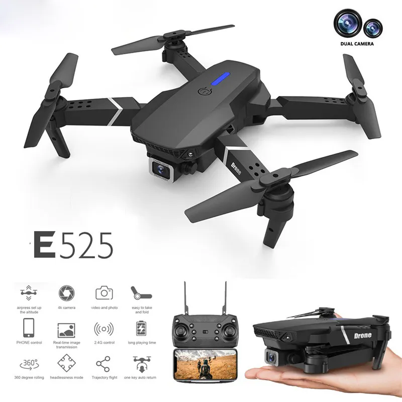 LS E525 Foldable RC Quadcopter With Dual 4K HD Trivex Lenses WiFi