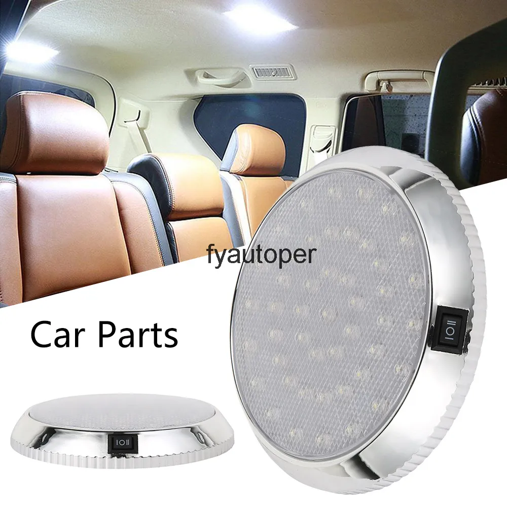 1 Uds., 12V, LED, 5W, luz de techo de coche, lámpara de lectura de techo Interior blanca, Universal para barco, cúpula, caravana, camión