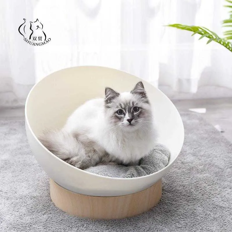 Sälj Cat Bed House Round Pet Små hundar Nest Varm Kennel Kattungar Sängar Fönster Inomhus Hem Mats Utomhus Reseprodukter 210713