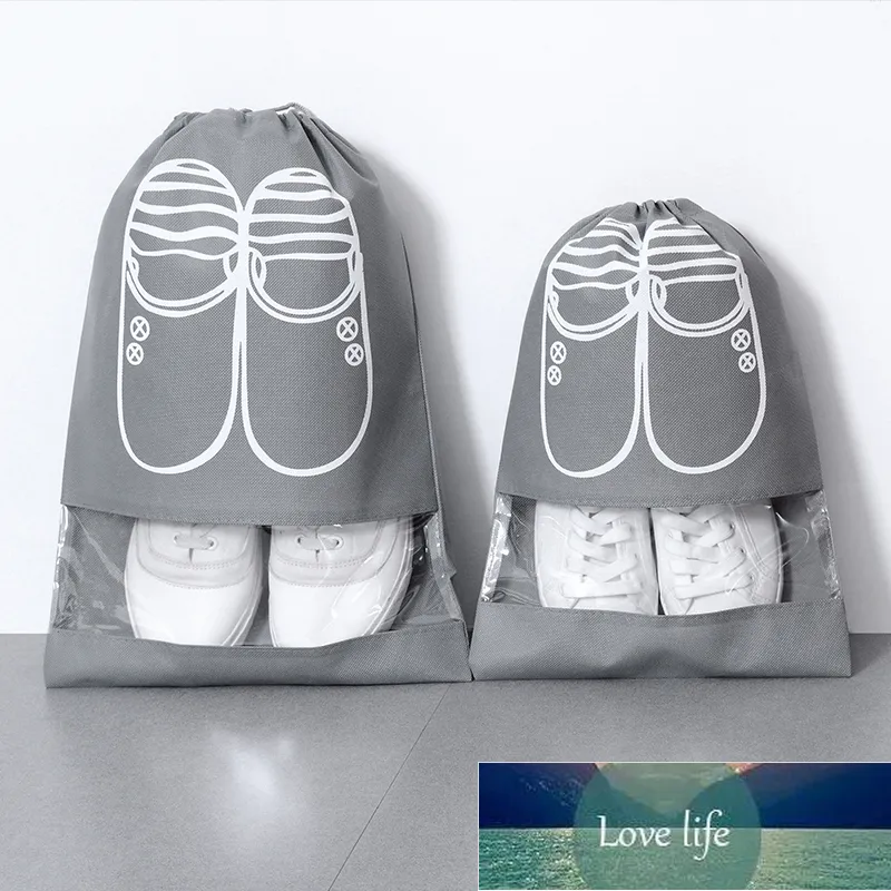 Çok Şartname Seyahat Ayakkabıları İpli Cep Saklama Çantası Taşınabilir Toz Geçirmez Görünür Pencere Su Geçirmez Giyim Organizasyon Fabrika Fiyat Uzman Tasarım