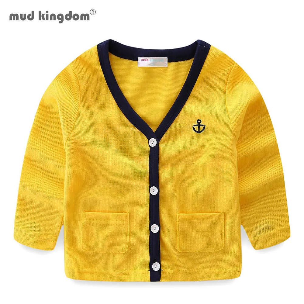 Mudkingdom Boys Boys Свитера Весна Осень Одежда с длинным рукавом вязаный свитер Малыша Cardigan Kids 210615
