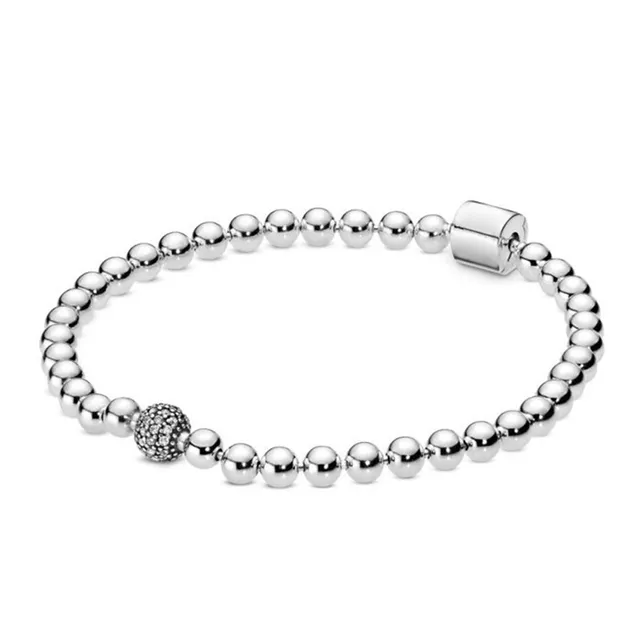 2021 Ny 100% 925 Sterling Silver 598342CZ Classic Armband Clear CZ Charm Bead Fit DIY Original Mode Armband Fabriksfri Partihandel Smycken Gift