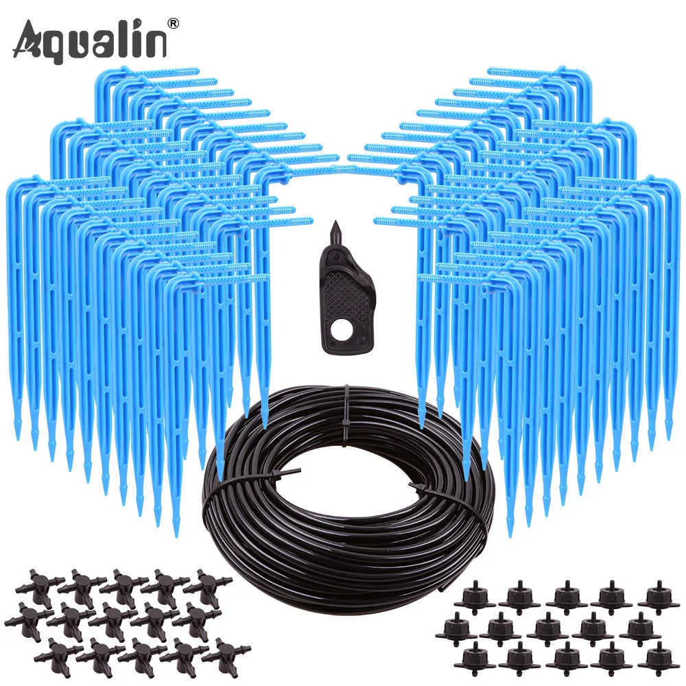 30M 3/5MM manguera jardín 60 uds kits de riego por goteo 4L/8L 5 vías distribuidor sistema de riego por goteo en invernadero, patio #26301-14 210610