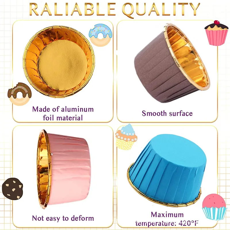 Pack 50 Moldes De Papel Para Magdalenas - 3 Tamaños (9.5, 13.5, 18.5 Cm), Antiadherentes, Reutilizables, Ideales Para Horno Y Airfryer