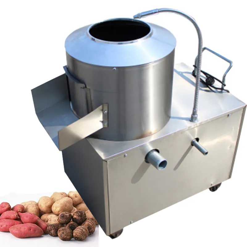 350 tipo Ortaggi a radice Frutta Zenzero Patate Rullo Pelapatate Lavaggio Peeling Macchina per la pulizia 150-220 kg / h