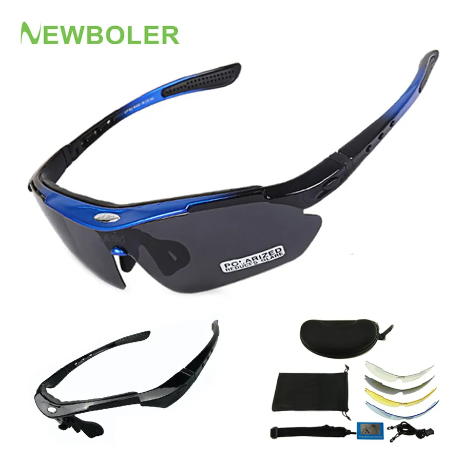 Newboler 2 Marco Polarizado Ciclismo Gafas de sol deportes al aire libre Gafas de bicicletas Hombres Mujeres Bicicleta Gafas de sol Gafas Eyewear 5 Lente