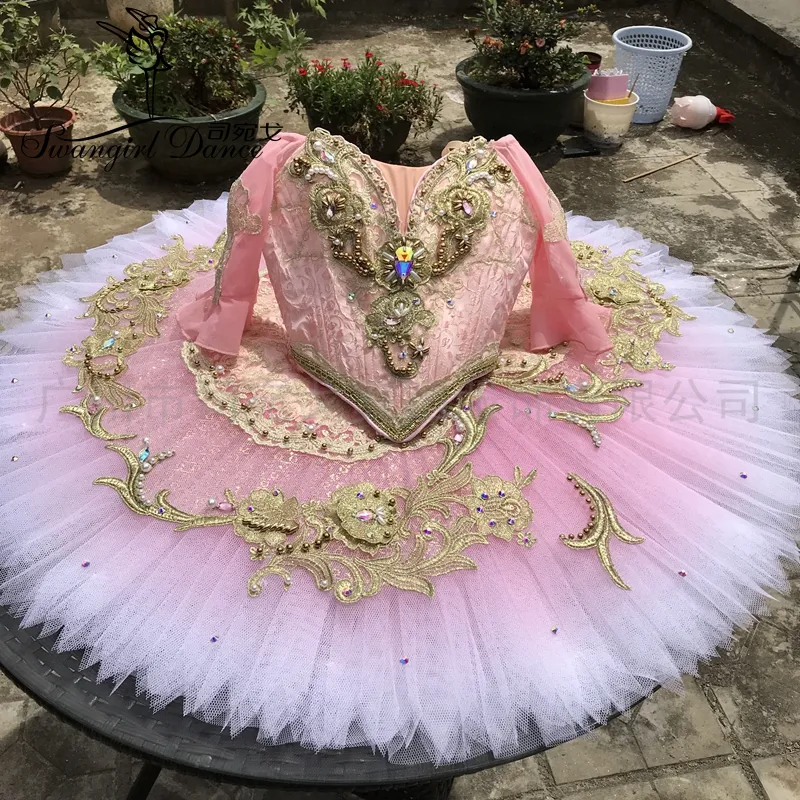 Roze professionele tutu kinderen ballet fase kostuums voor meisjes competitie ballet tutus bt2069
