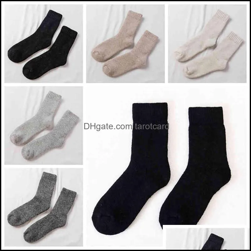 Textile Women Men Winter Warm Thicken Thermal Socks Wool Solid Color Cashmere Snow Black Skin Seamless Sock Velvet Soft ZXFTL1557